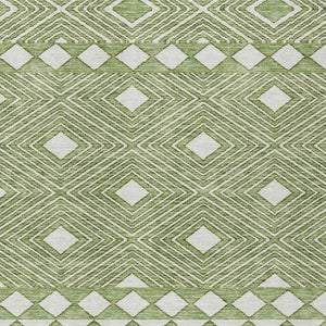 Homeroots 3' Artichoke Green Geometric Indoor Outdoor Area Rug - Durable, Washable, Stylish For Any Space 3' X 5' Polyester 593420
