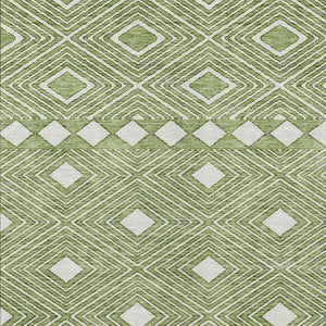 Homeroots 3' Artichoke Green Geometric Indoor Outdoor Area Rug - Durable, Washable, Stylish For Any Space 10' X 14' Polyester 593425