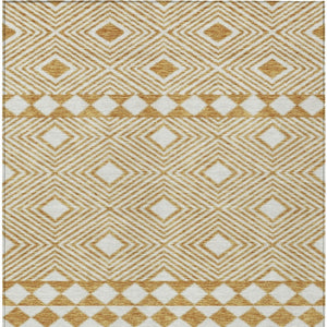 Homeroots 3' Artichoke Green Geometric Indoor Outdoor Area Rug - Durable, Washable, Stylish For Any Space 5' X 8' Polyester 593427