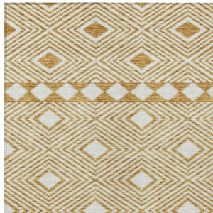 Homeroots 3' Artichoke Green Geometric Indoor Outdoor Area Rug - Durable, Washable, Stylish For Any Space 5' X 8' Polyester 593427