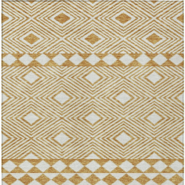 Homeroots 3' Artichoke Green Geometric Indoor Outdoor Area Rug - Durable, Washable, Stylish For Any Space 9' X 12' Polyester 593430