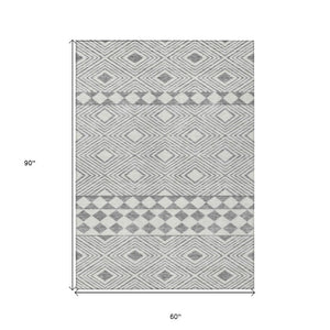 Washable Geometric Polyester Area Rug for Indoor Outdoor Patios Stain Resistant Durable Style