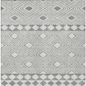 Homeroots 3' Artichoke Green Geometric Indoor Outdoor Area Rug - Durable, Washable, Stylish For Any Space 9' X 12' Polyester 593436