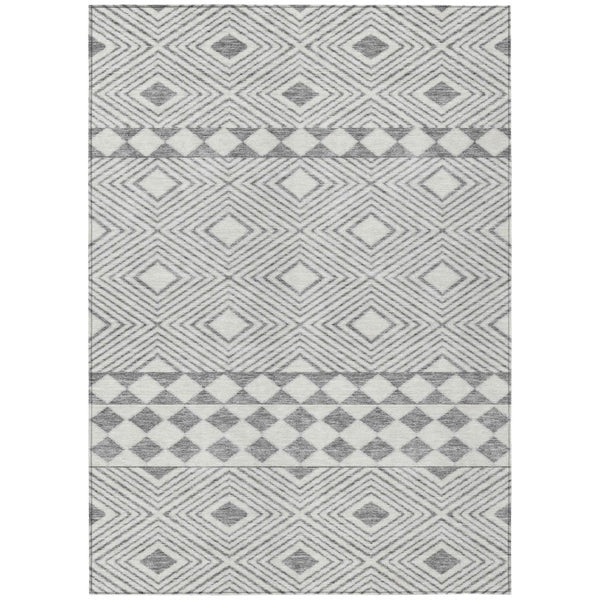 Washable Geometric Polyester Area Rug for Indoor Outdoor Patios Stain Resistant Durable Style