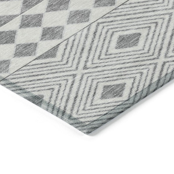 Washable Geometric Polyester Area Rug for Indoor Outdoor Patios Stain Resistant Durable Style