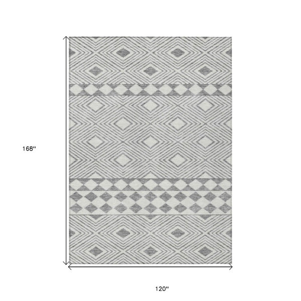 Washable Geometric Polyester Area Rug for Indoor Outdoor Patios Stain Resistant Durable Style