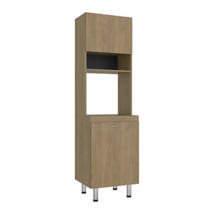 English Elm Austin Freestanding Pantry Cabinet with Appliance Shelf and Dual Enclosed Storage Zones B200P445766