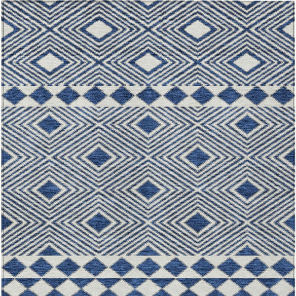 Homeroots 3' Artichoke Green Geometric Indoor Outdoor Area Rug - Durable, Washable, Stylish For Any Space 3' X 5' Polyester 593444