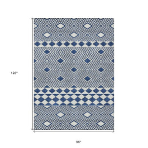 Homeroots 3' Artichoke Green Geometric Indoor Outdoor Area Rug - Durable, Washable, Stylish For Any Space 8' X 10' Polyester 593447