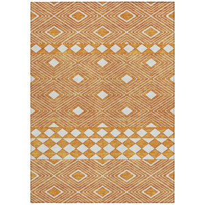 Homeroots 3' Artichoke Green Geometric Indoor Outdoor Area Rug - Durable, Washable, Stylish For Any Space 8' X 10' Polyester 593453