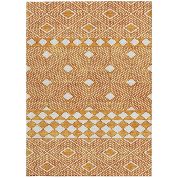 Homeroots 3' Artichoke Green Geometric Indoor Outdoor Area Rug - Durable, Washable, Stylish For Any Space 8' X 10' Polyester 593453