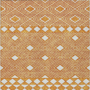 Homeroots 3' Artichoke Green Geometric Indoor Outdoor Area Rug - Durable, Washable, Stylish For Any Space 8' X 10' Polyester 593453