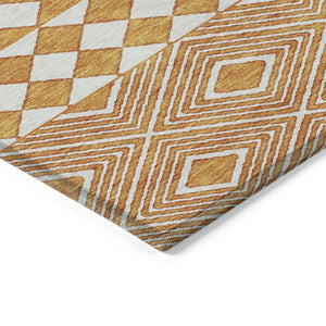 Homeroots 3' Artichoke Green Geometric Indoor Outdoor Area Rug - Durable, Washable, Stylish For Any Space 9' X 12' Polyester 593454