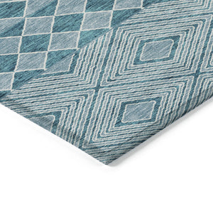 Homeroots 3' Artichoke Green Geometric Indoor Outdoor Area Rug - Durable, Washable, Stylish For Any Space 9' X 12' Polyester 593460