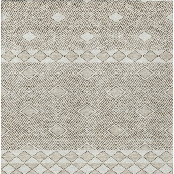 Homeroots 3' Artichoke Green Geometric Indoor Outdoor Area Rug - Durable, Washable, Stylish For Any Space 5' X 8' Polyester 593463