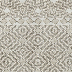 Homeroots 3' Artichoke Green Geometric Indoor Outdoor Area Rug - Durable, Washable, Stylish For Any Space 5' X 8' Polyester 593463