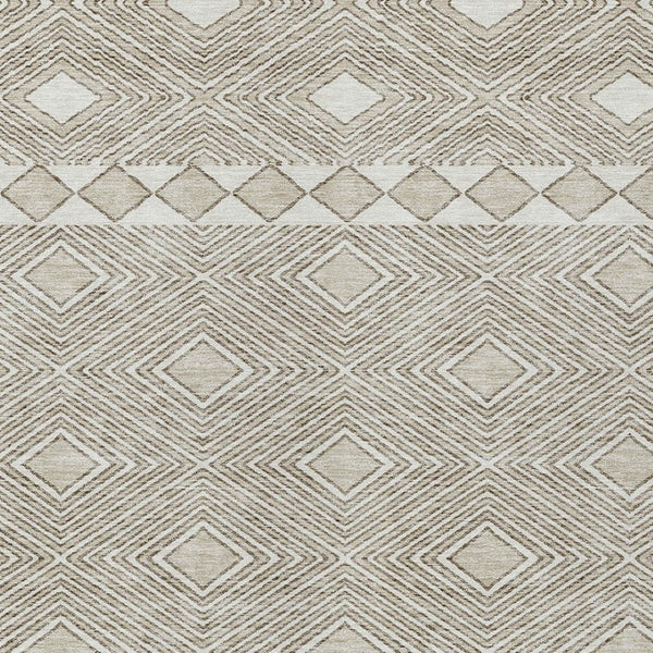 Homeroots 3' Artichoke Green Geometric Indoor Outdoor Area Rug - Durable, Washable, Stylish For Any Space 5' X 8' Polyester 593463