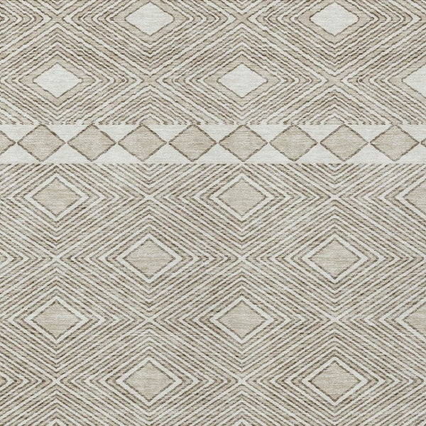 Homeroots 3' Artichoke Green Geometric Indoor Outdoor Area Rug - Durable, Washable, Stylish For Any Space 8' X 10' Polyester 593465