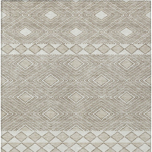 Homeroots 3' Artichoke Green Geometric Indoor Outdoor Area Rug - Durable, Washable, Stylish For Any Space 9' X 12' Polyester 593466