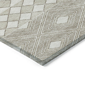 Homeroots 3' Artichoke Green Geometric Indoor Outdoor Area Rug - Durable, Washable, Stylish For Any Space 9' X 12' Polyester 593466