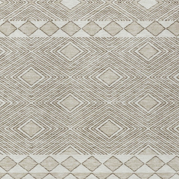 Homeroots 3' Artichoke Green Geometric Indoor Outdoor Area Rug - Durable, Washable, Stylish For Any Space 9' X 12' Polyester 593466