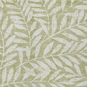 Homeroots 3' Artichoke Green And Ivory Floral Washable Area Rug For Indoor And Outdoor Spaces, Durable Design 3' X 5' Polyester 593468