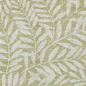 Homeroots 3' Artichoke Green And Ivory Floral Washable Area Rug For Indoor And Outdoor Spaces, Durable Design 5' X 8' Polyester 593469