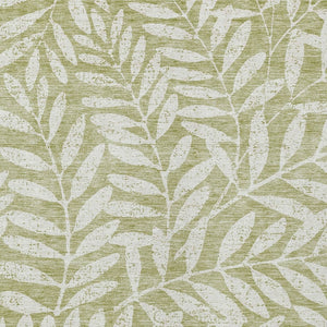 Homeroots 3' Artichoke Green And Ivory Floral Washable Area Rug For Indoor And Outdoor Spaces, Durable Design 9' X 12' Polyester 593472