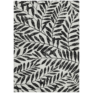 Homeroots 3' Artichoke Green And Ivory Floral Washable Area Rug For Indoor And Outdoor Spaces, Durable Design 3' X 5' Polyester 593474