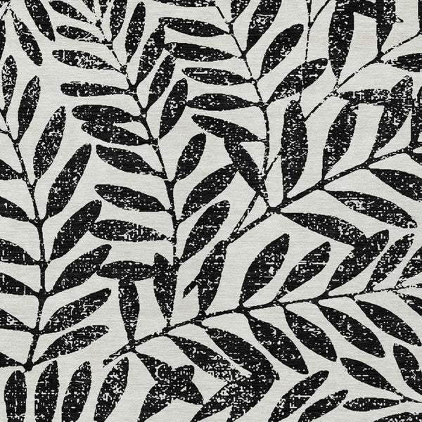 Homeroots 3' Artichoke Green And Ivory Floral Washable Area Rug For Indoor And Outdoor Spaces, Durable Design 8' X 10' Polyester 593477