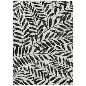 HomeRoots 9' Elegant Black and Ivory Floral Indoor Outdoor Area Rug - Durable, Washable, Stylish Decor Piece 9' X 12' 593478