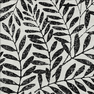 Homeroots 3' Artichoke Green And Ivory Floral Washable Area Rug For Indoor And Outdoor Spaces, Durable Design 9' X 12' Polyester 593478