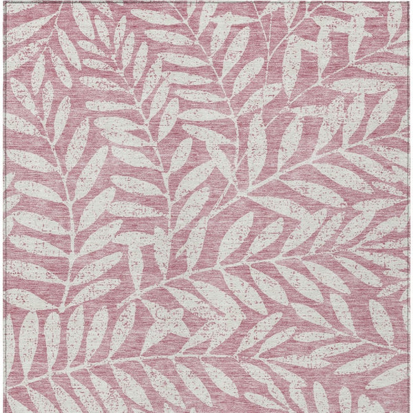 Homeroots 3' Artichoke Green And Ivory Floral Washable Area Rug For Indoor And Outdoor Spaces, Durable Design 5' X 8' Polyester 593481