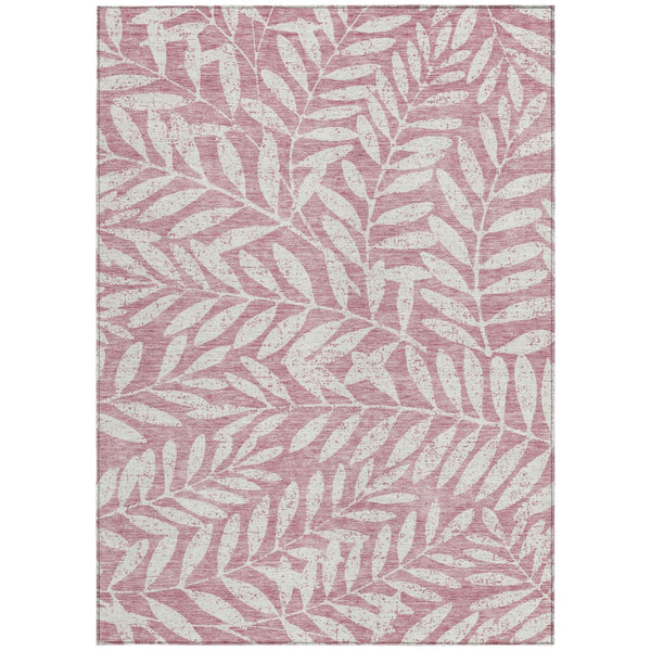 Homeroots 3' Artichoke Green And Ivory Floral Washable Area Rug For Indoor And Outdoor Spaces, Durable Design 10' X 14' Polyester 593485