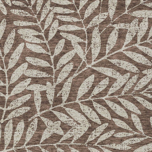 Homeroots 3' Artichoke Green And Ivory Floral Washable Area Rug For Indoor And Outdoor Spaces, Durable Design 5' X 8' Polyester 593487