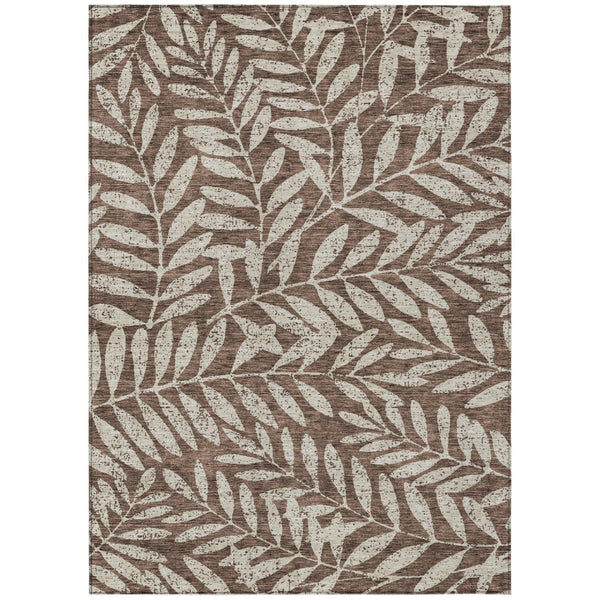 HomeRoots 5' Durable Floral Indoor Outdoor Area Rug - Stain-Resistant, Washable, Perfect for High-Traffic Spaces 10' X 14' 593491