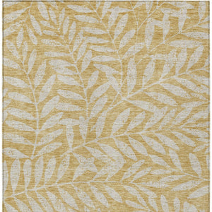 Homeroots 3' Artichoke Green And Ivory Floral Washable Area Rug For Indoor And Outdoor Spaces, Durable Design 3' X 5' Polyester 593498