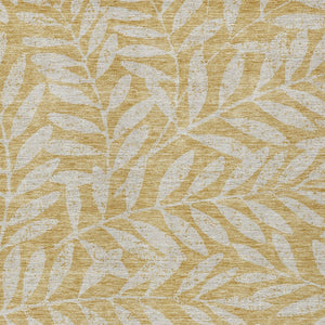 Homeroots 3' Artichoke Green And Ivory Floral Washable Area Rug For Indoor And Outdoor Spaces, Durable Design 5' X 8' Polyester 593499