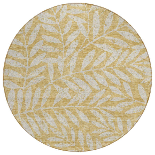 HomeRoots 5' Stylish Floral Area Rug - Durable, Washable, Stain-Resistant Design for Indoor & Outdoor Use 8' Round 593500