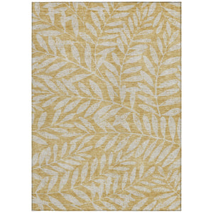 Homeroots 3' Artichoke Green And Ivory Floral Washable Area Rug For Indoor And Outdoor Spaces, Durable Design 8' X 10' Polyester 593501