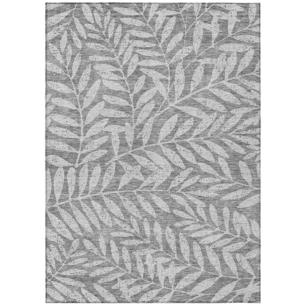 HomeRoots 9' Elegant Floral Gray and Light Gray Indoor Outdoor Area Rug – Durable, Washable, Perfect for High Traffic Spaces 9' X 12' 593508