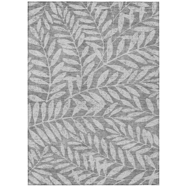HomeRoots 9' Elegant Floral Gray and Light Gray Indoor Outdoor Area Rug – Durable, Washable, Perfect for High Traffic Spaces 9' X 12' 593508