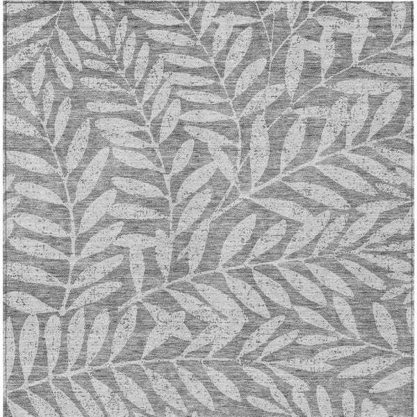 Homeroots 3' Artichoke Green And Ivory Floral Washable Area Rug For Indoor And Outdoor Spaces, Durable Design 10' X 14' Polyester 593509