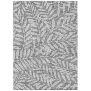 Homeroots 3' Artichoke Green And Ivory Floral Washable Area Rug For Indoor And Outdoor Spaces, Durable Design 10' X 14' Polyester 593509