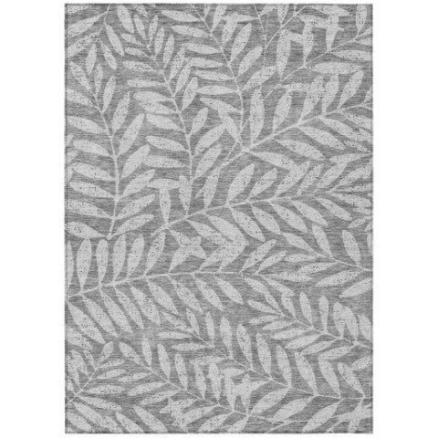 Homeroots 3' Artichoke Green And Ivory Floral Washable Area Rug For Indoor And Outdoor Spaces, Durable Design 10' X 14' Polyester 593509