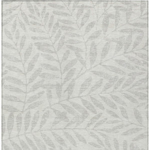 Homeroots 3' Artichoke Green And Ivory Floral Washable Area Rug For Indoor And Outdoor Spaces, Durable Design 3' X 5' Polyester 593510