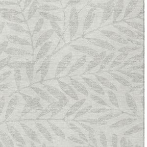 Homeroots 3' Artichoke Green And Ivory Floral Washable Area Rug For Indoor And Outdoor Spaces, Durable Design 5' X 8' Polyester 593511