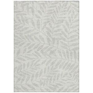 Homeroots 3' Artichoke Green And Ivory Floral Washable Area Rug For Indoor And Outdoor Spaces, Durable Design 10' X 14' Polyester 593515