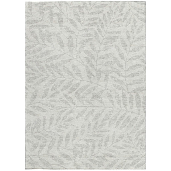 Homeroots 3' Artichoke Green And Ivory Floral Washable Area Rug For Indoor And Outdoor Spaces, Durable Design 10' X 14' Polyester 593515