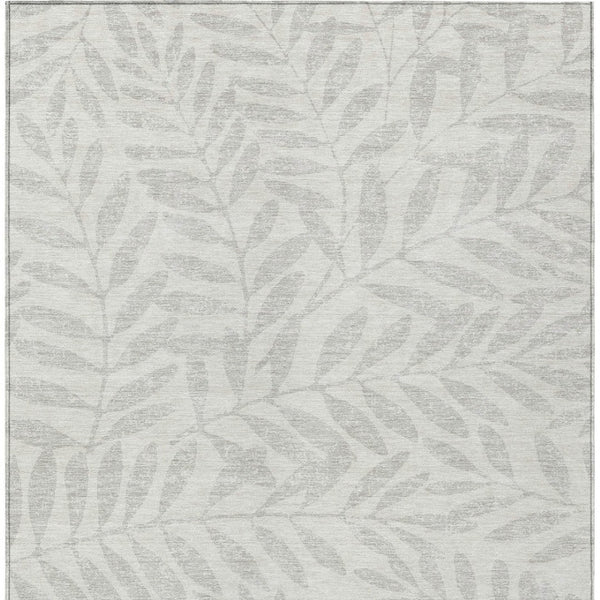 Homeroots 3' Artichoke Green And Ivory Floral Washable Area Rug For Indoor And Outdoor Spaces, Durable Design 10' X 14' Polyester 593515